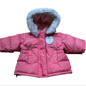 Baby Gap Baby Girl Winter Coat Jacket Pink Size 3-6M Fleece Lined NWT